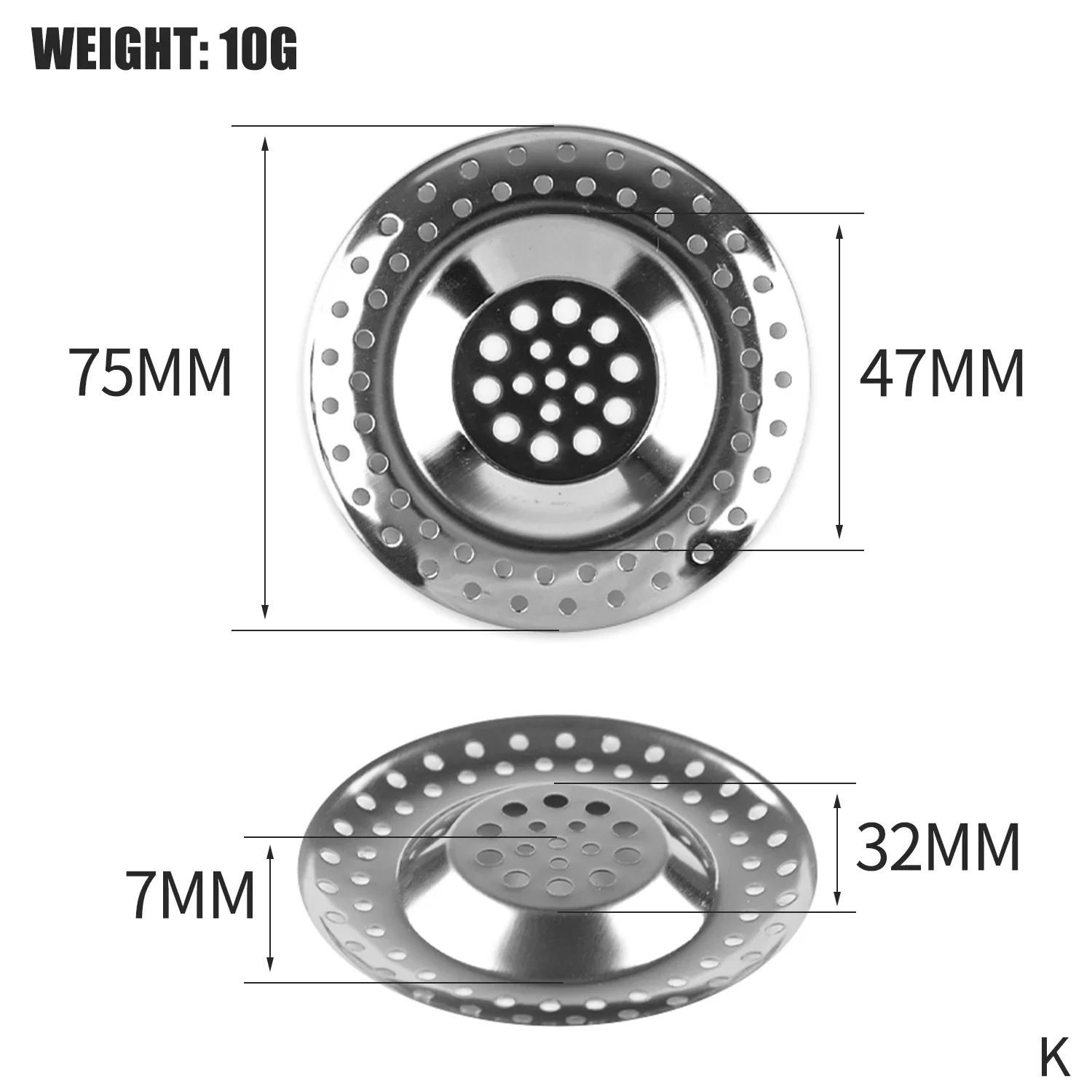 Steel Drain Strainer – Hair Catcher & Sink Filter 35 kf S065006b04c0f46388852b6344ea6556cv