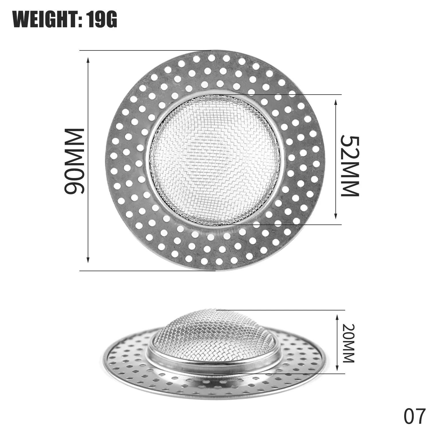 Steel Drain Strainer – Hair Catcher & Sink Filter 24 kf S1007a9ff8de04a2884d489bc0e07ca9ei