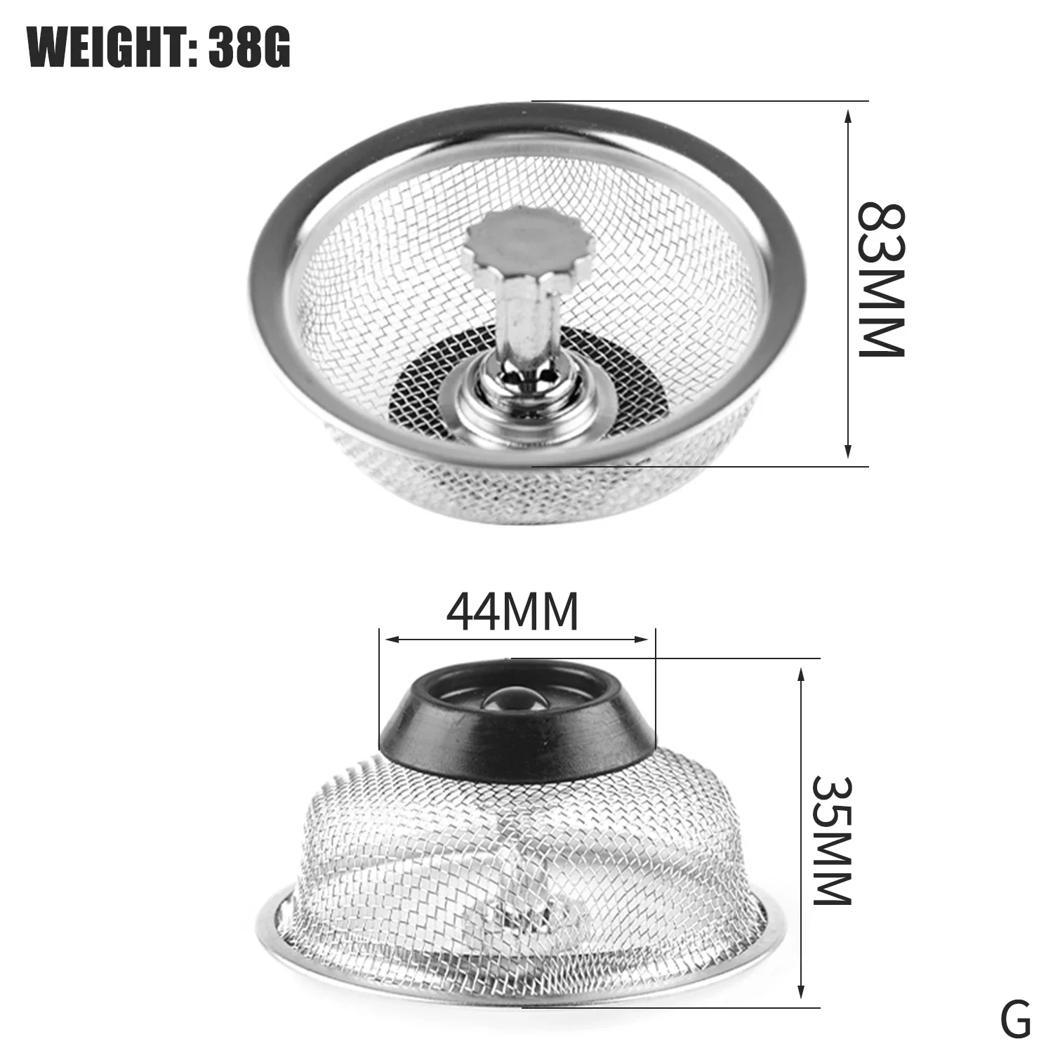 Steel Drain Strainer – Hair Catcher & Sink Filter 33 kf Sb7d86ecaf8584f3f922724ea26f9db13u