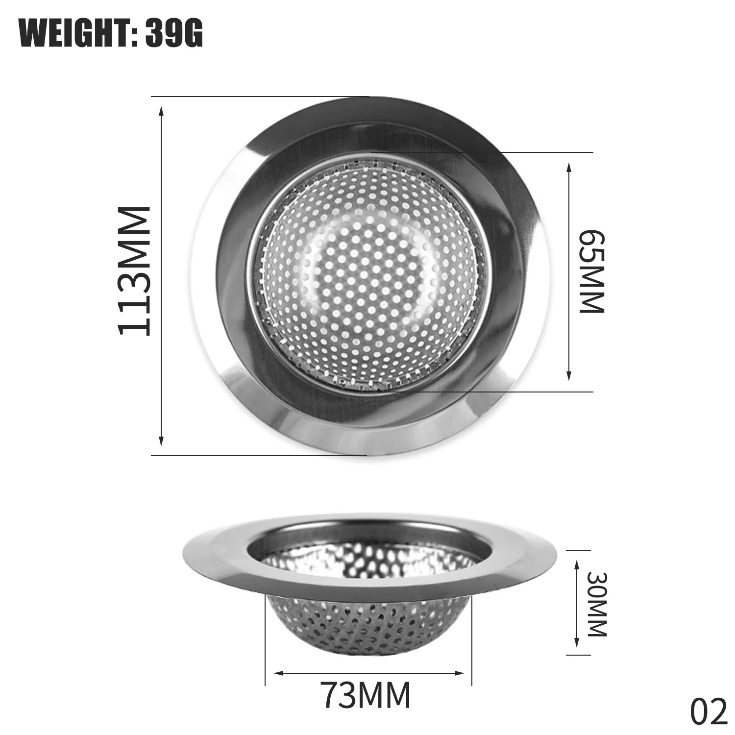 Steel Drain Strainer – Hair Catcher & Sink Filter 19 kf Sf81f1361353642429623019ce25ad7a7v