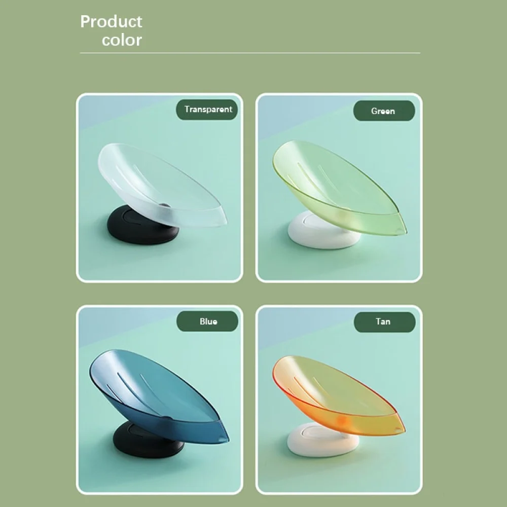 Soap Holder Bathroom – Leaf Shape Draining Soap Box with Suction Base 26 kf H06335856e3b74b1681a5275d35412ce7b