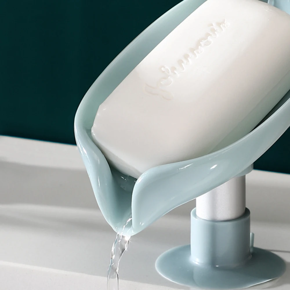 Soap Holder Bathroom – Leaf Shape Draining Soap Box with Suction Base 11 kf H45ab62ad20f84b4481b917b7a11b17f2e