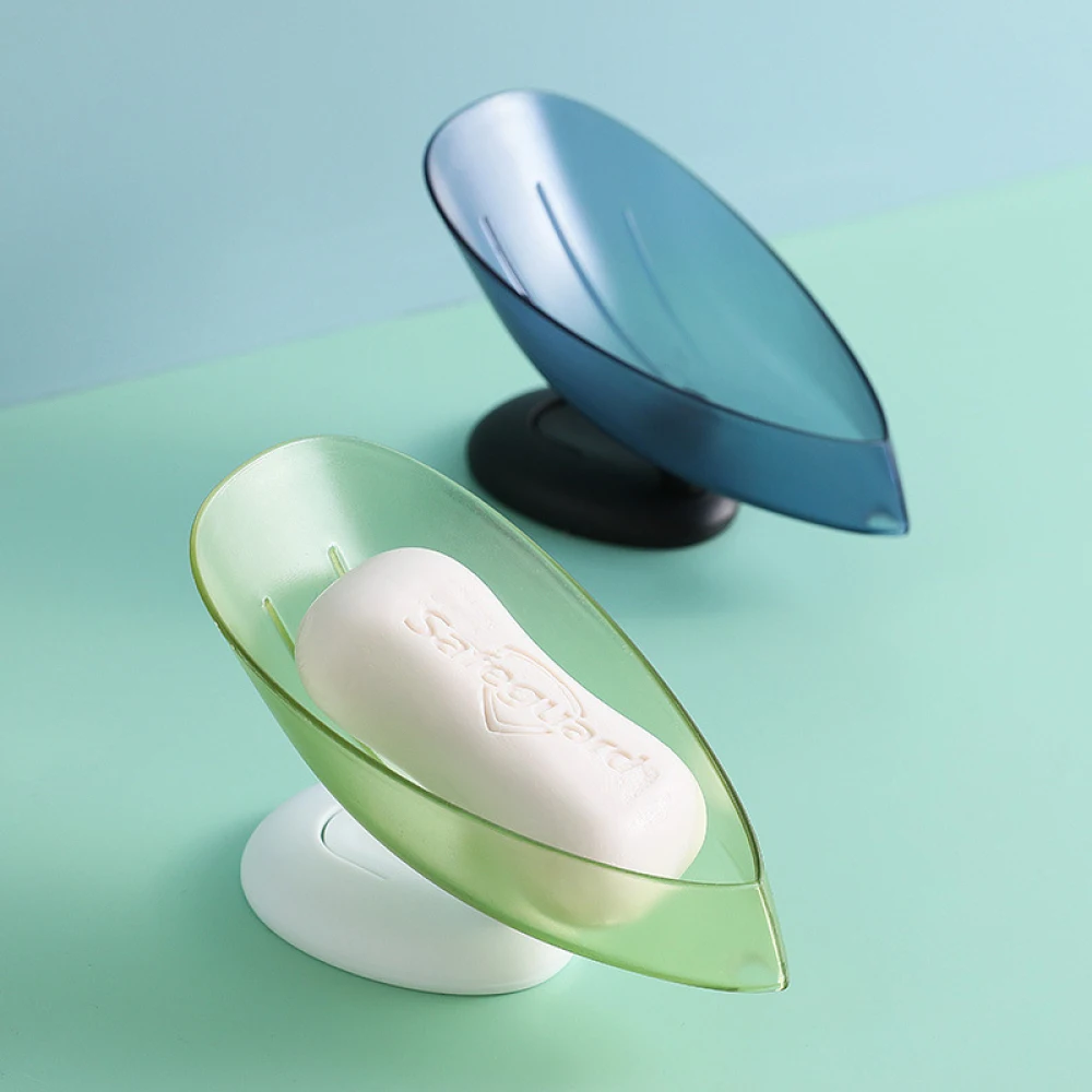 Soap Holder Bathroom – Leaf Shape Draining Soap Box with Suction Base 24 kf H732a5816cf9841058555be404dc99578C