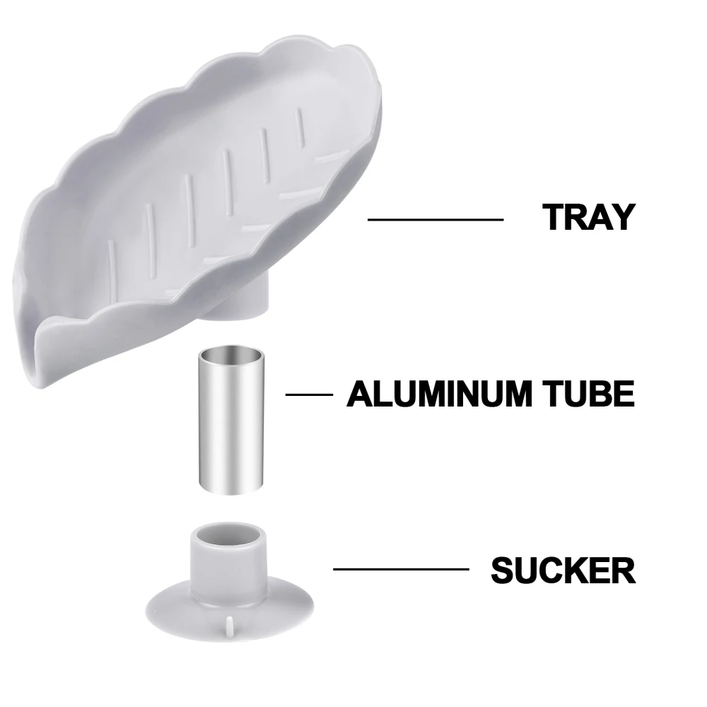 Soap Holder Bathroom – Leaf Shape Draining Soap Box with Suction Base 23 kf H76df039d29674f5a87e75916b74db8a9h