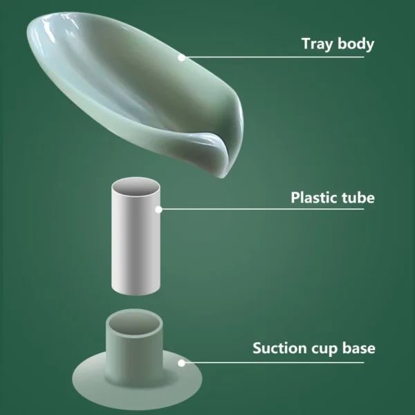 Soap Holder Bathroom – Leaf Shape Draining Soap Box with Suction Base 1 kf H81bcd5a9c9904d09ab8cb6a5affea247b