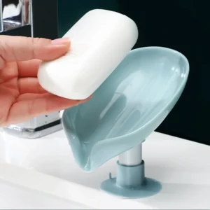 Soap Holder Bathroom – Leaf Shape Draining Soap Box with Suction Base 7 Soap Holder Bathroom – Leaf Shape Draining Soap Box with Suction Base - Image 4