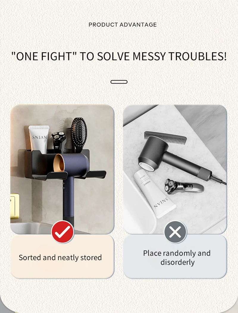 Wall Mounted Hair Dryer Stand – No Drilling Bathroom Organizer 20 kf S19567e7f4fdb4fc3abed5ee3813a4ae5n