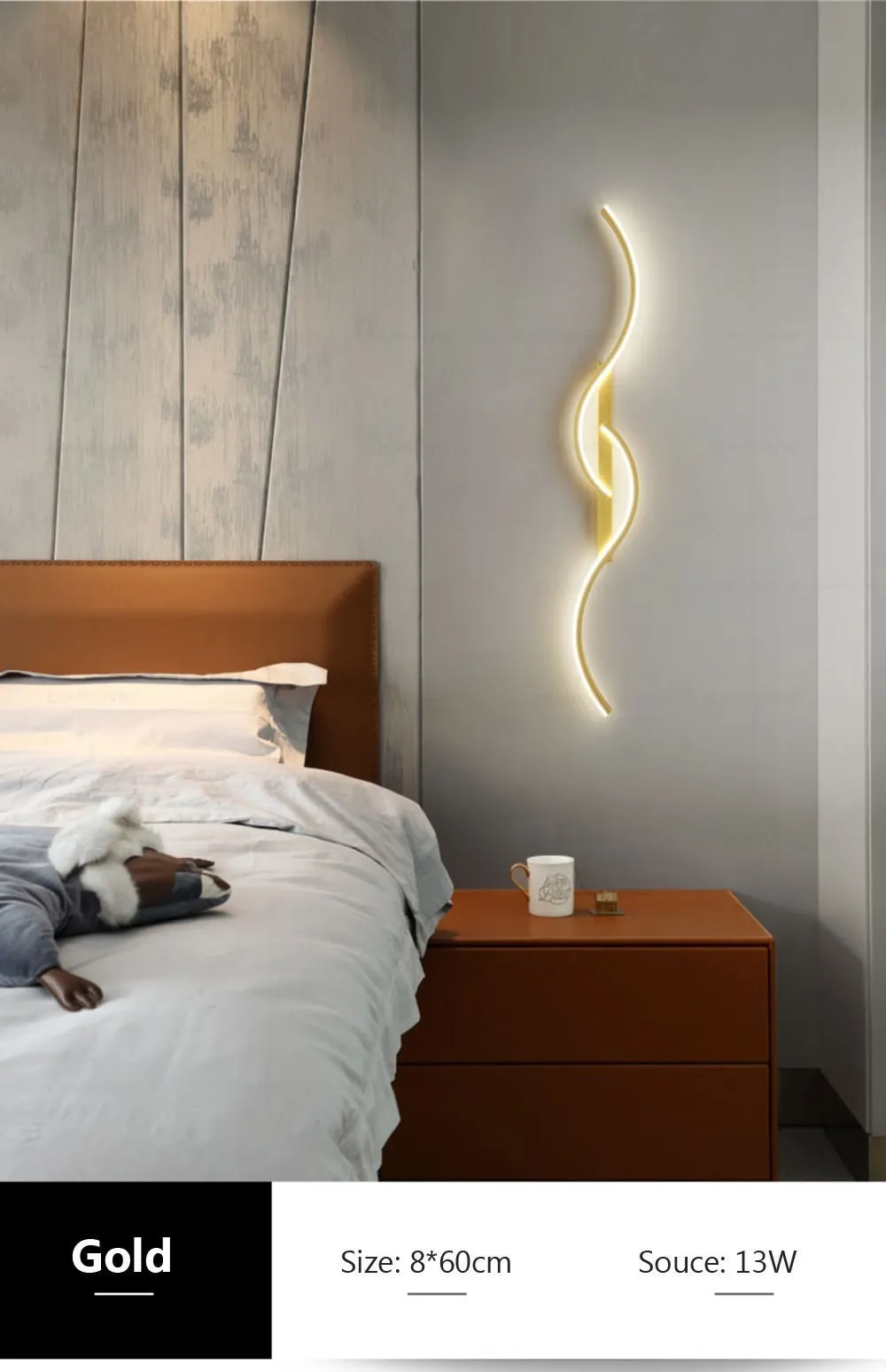 Wall Light Fixture – Modern LED Long Strip Sconce for Bedroom & Living Room 23 kf S23d22f8398c34c3b997e82c0c496f23eD