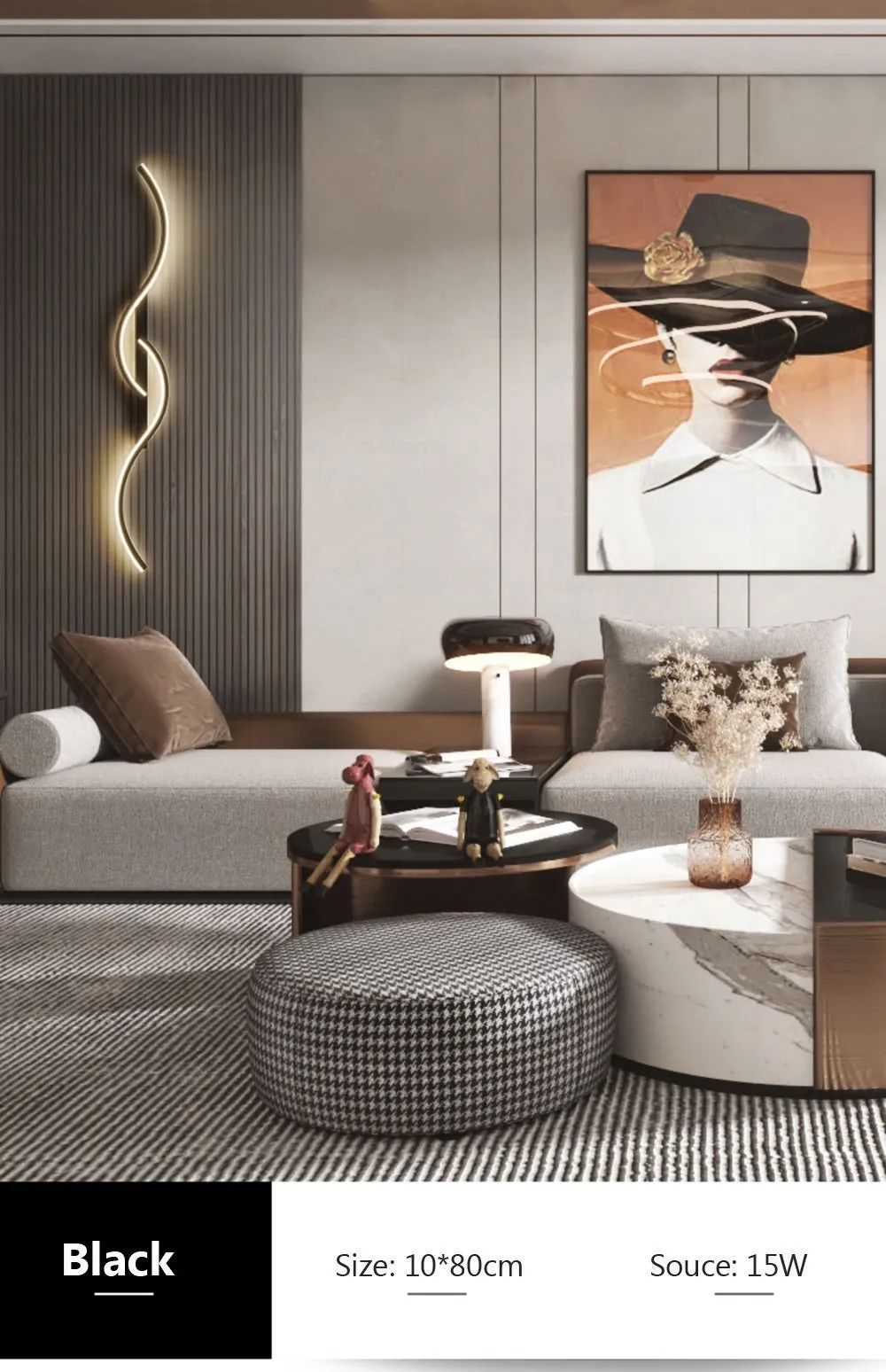 Wall Light Fixture – Modern LED Long Strip Sconce for Bedroom & Living Room 22 kf S27c87b2429dd493d9fadd0ea49d6421bk