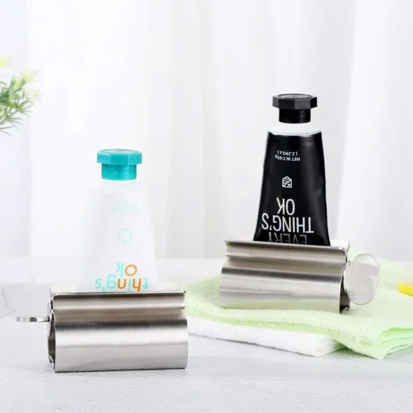 Toothpaste Squeeze Tube with Stainless Steel Roller – Toothpaste Dispenser and Toothbrush Holder Set 2 kf S43aebe781f88445aa32567a098f4bf3eX