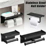 toilet paper holder with shelf