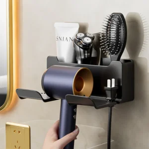 Wall Mounted Hair Dryer Stand – No Drilling Bathroom Organizer - Image 4