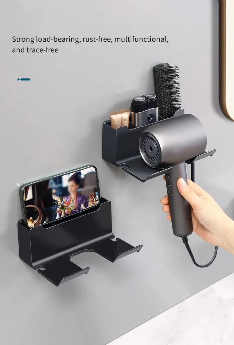 Wall Mounted Hair Dryer Stand – No Drilling Bathroom Organizer 23 kf Sc3ce574177b7438b89e42e3b06d58d1bK