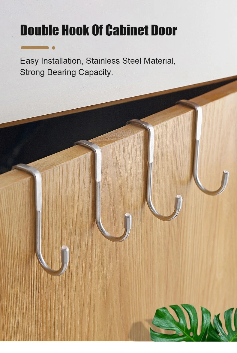 Door Hook Over Cabinet – Stainless Steel Double Hook for Towel & Storage 15 kf Se9d9638d030e4904b4fb8c4f02134f337