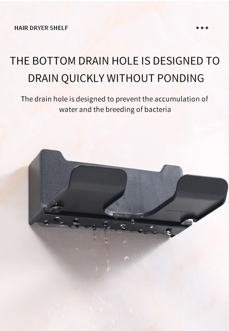 Wall Mounted Hair Dryer Stand – No Drilling Bathroom Organizer 22 kf Sea9b1fb25a7f41dd89d3c7da8002071cL