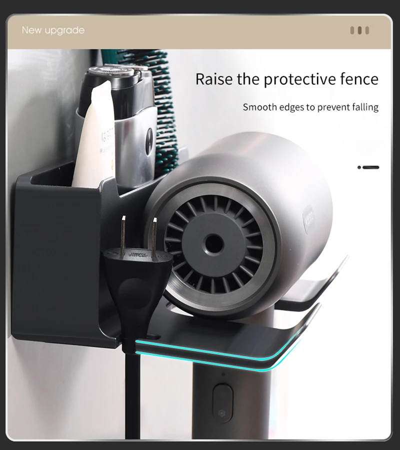 Wall Mounted Hair Dryer Stand – No Drilling Bathroom Organizer 24 kf Sf592e2a6bcee419fad67b29e2af32f33K