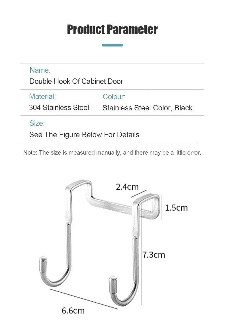 Door Hook Over Cabinet – Stainless Steel Double Hook for Towel & Storage 16 kf Sf885850997b44575bc75e07f88e4e08dC