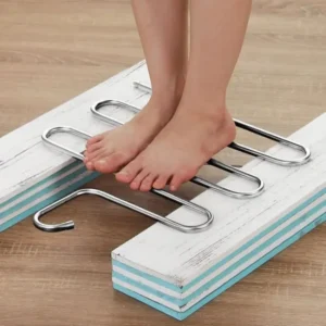5-Layer Pants Hanger – Non-Slip Multi-Functional S-Shaped Clothes Organizer Rack - Image 5