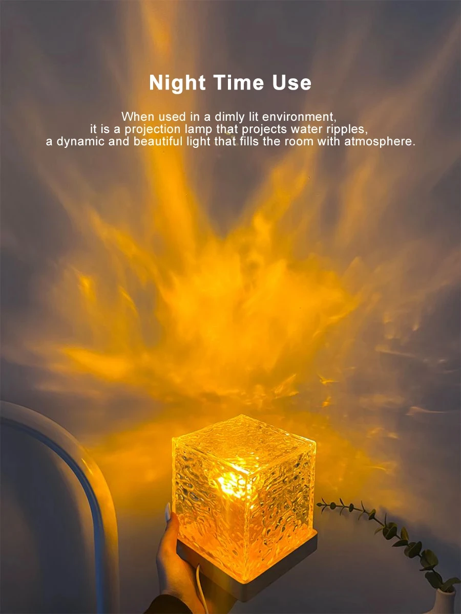 Crystal Lamp Projector – 3/16 Color Rotating Water Ripple Night Light for Bedroom & Home Decor 15 kf S7e83dacd179945799d7851c95efded6aL