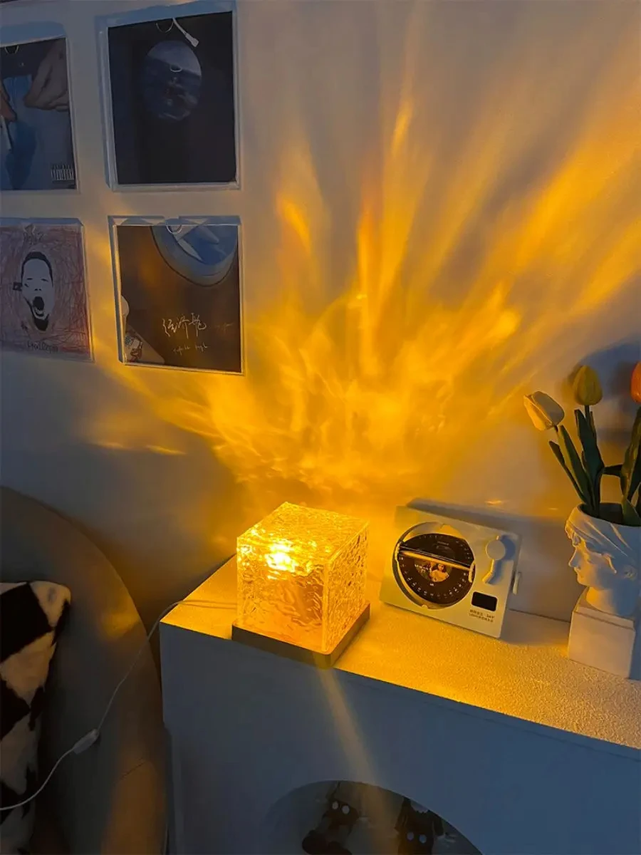 Crystal Lamp Projector – 3/16 Color Rotating Water Ripple Night Light for Bedroom & Home Decor 17 kf Saef136405cf24bbbac3012fe25d415bbg