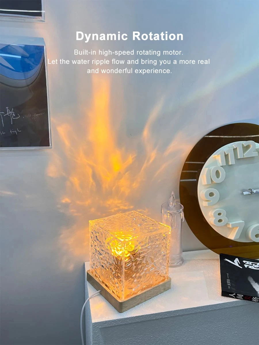 Crystal Lamp Projector – 3/16 Color Rotating Water Ripple Night Light for Bedroom & Home Decor 18 kf Sde8068999dae4fc2b2971329f2bd63622