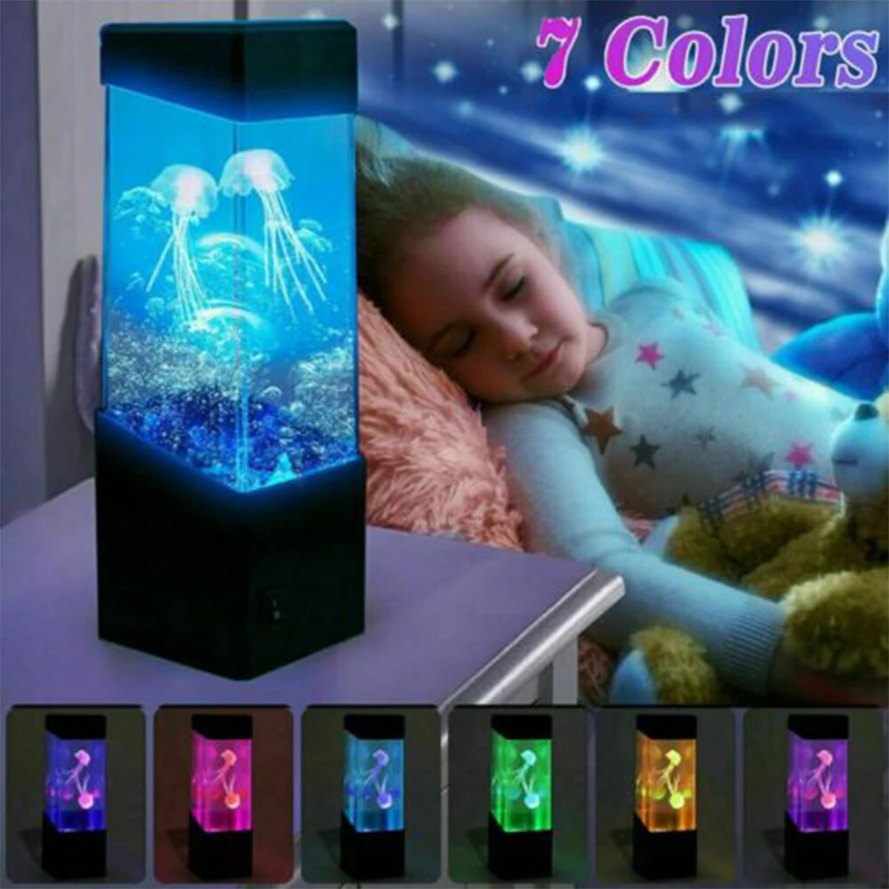 Jellyfish Night Light – LED Color Changing Lamp with Floating Jellyfish for Kids and Home Decor 24 kf Se5d17f631f8e4bc4aba6dcbda641d044H