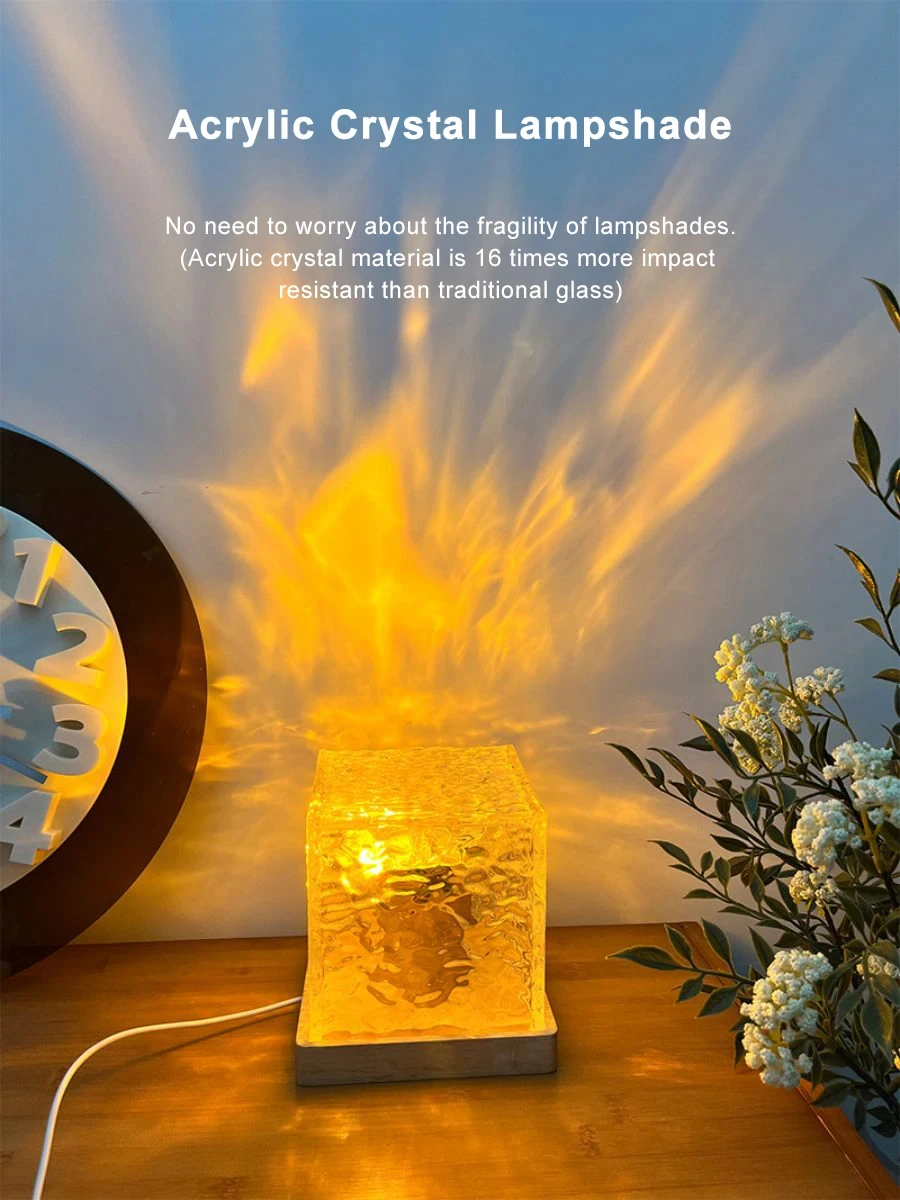 Crystal Lamp Projector – 3/16 Color Rotating Water Ripple Night Light for Bedroom & Home Decor 19 kf Sf1d6e0d83ab54f5794e9b6f53cdc6728w