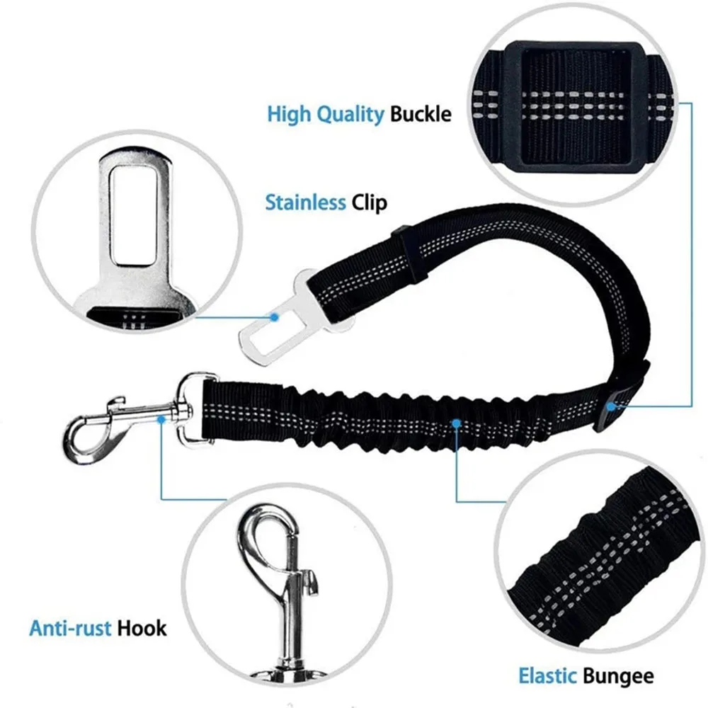 Dog Seat Belt – Reflective Nylon Adjustable Harness for Safe Pet Travel 22 kf S16b001b6cb734f84a7d02bad7dab36d7p