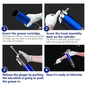 Manual Grease Gun Kit – 7000PSI Heavy Duty Pistol Grip Lubrication Tool with 400CC Capacity - Image 3