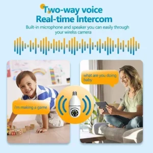 WiFi Security Camera 8MP E27 Bulb with PTZ, 10X Zoom, Human Tracking, Night Vision, Indoor Surveillance and Baby Monitor 9 WiFi Security Camera 8MP E27 Bulb with PTZ, 10X Zoom, Human Tracking, Night Vision, Indoor Surveillance and Baby Monitor - Image 4