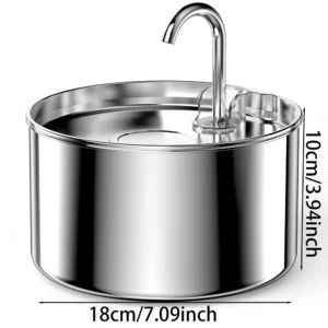 Pet Water Dispenser – 2.2L Stainless Steel Automatic Cat and Dog Water Fountain (No Plug) - Image 3