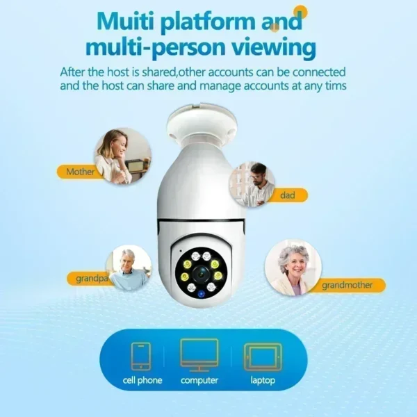 WiFi Security Camera 8MP E27 Bulb with PTZ, 10X Zoom, Human Tracking, Night Vision, Indoor Surveillance and Baby Monitor 1 kf S316a7f73bb1842669f7cd9d689428041o