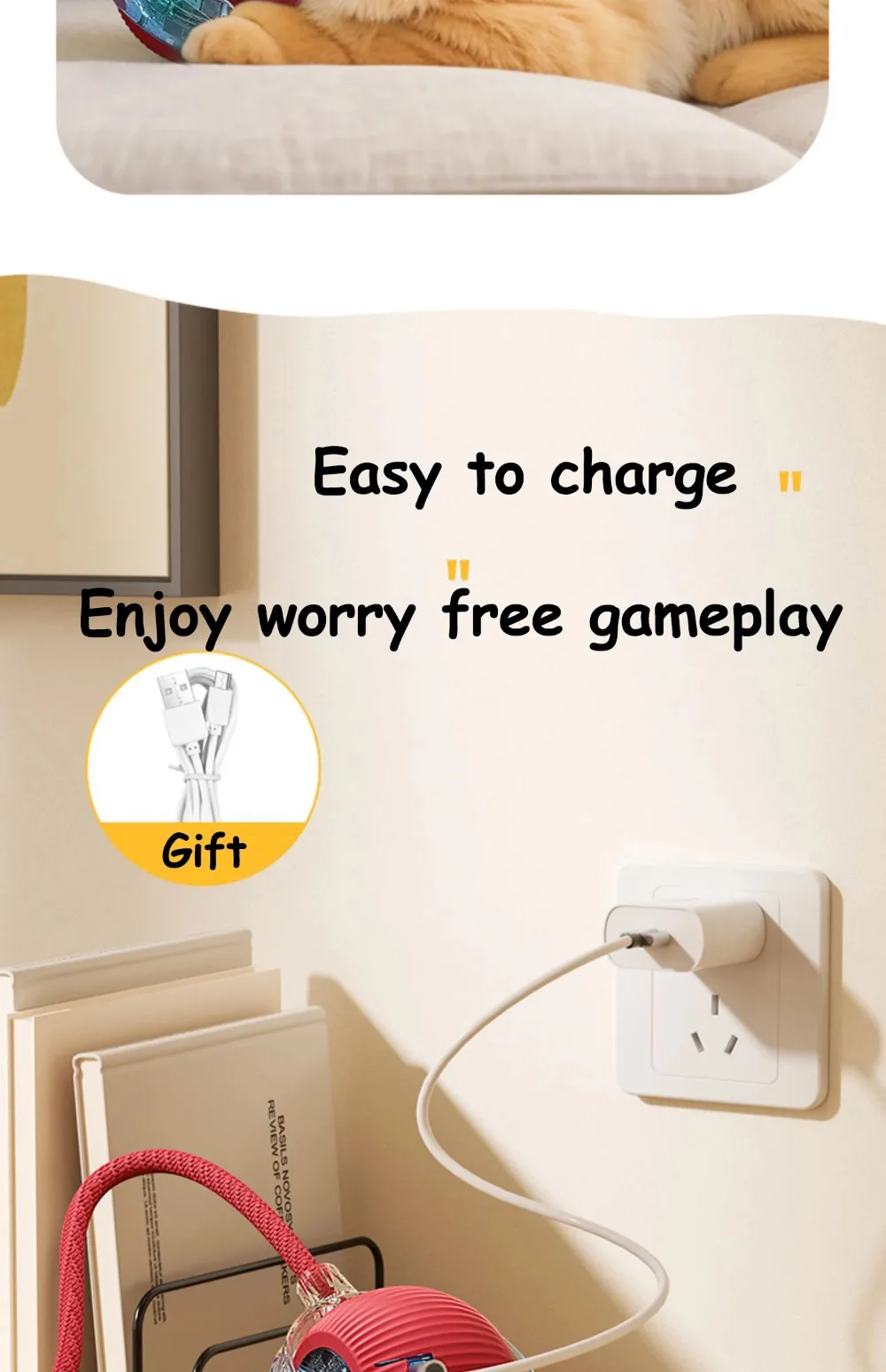 Interactive Cat Toy – Smart Rolling Ball with Faux Tail, Rechargeable Electric Toy for Cats and Dogs 20 kf S3475573b014940a586b307070cb099056