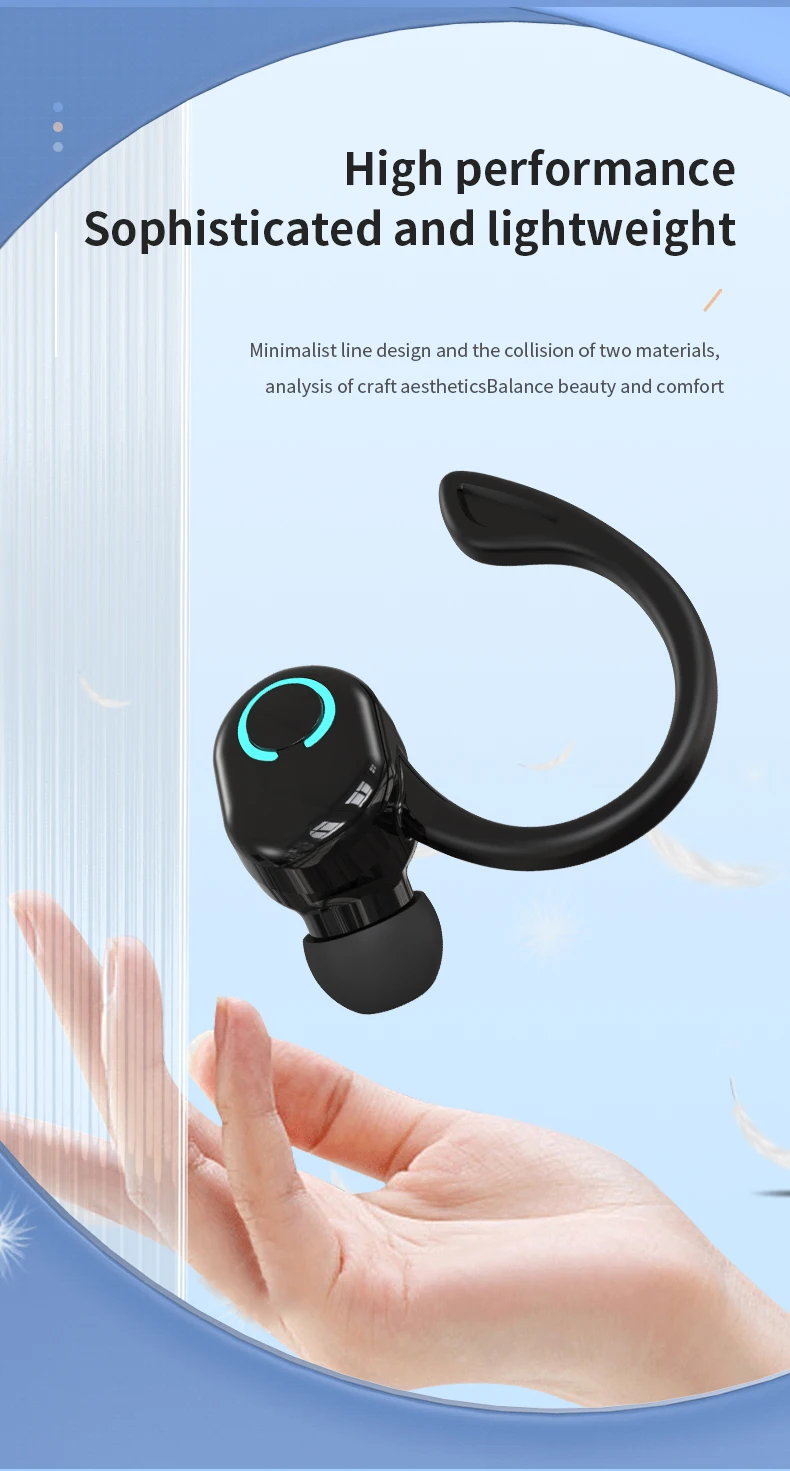 Bluetooth Earbuds Ear-Hook Single Wireless Headphone with HD Mic for Sports and Music 16 kf S5bf9798f188e45c680ca52e1807886f7s