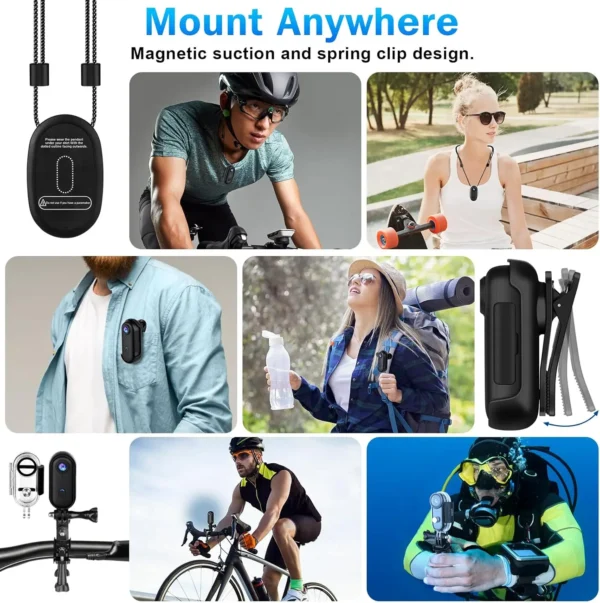 Wearable Camera 4K Mini Body Cam 128GB Hands-Free Recording Portable Action Sports Camera 1 kf S66059e88f398453f958495949feb9f48A