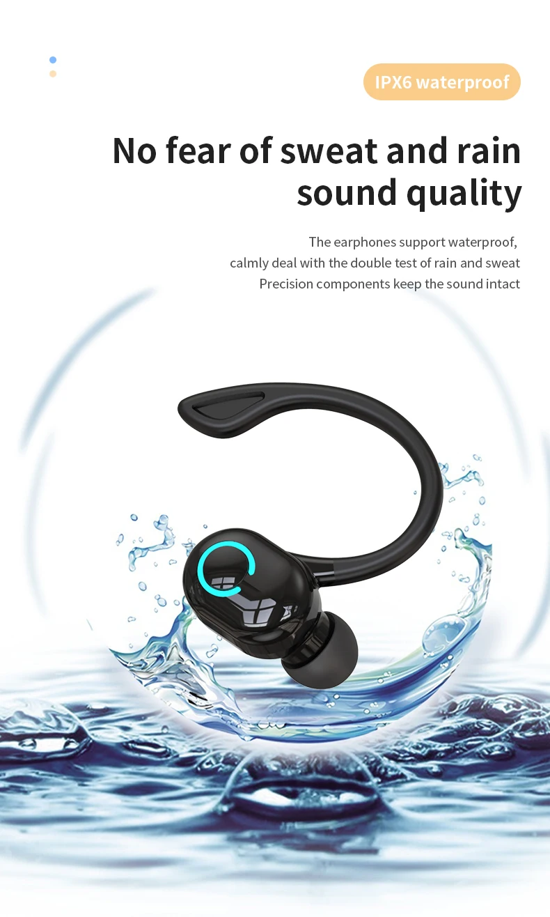 Bluetooth Earbuds Ear-Hook Single Wireless Headphone with HD Mic for Sports and Music 28 kf S66c2a231d427437e85306208378b8046Q