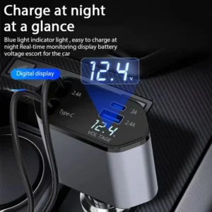USB Car Charger 4-in-1 120W Retractable Fast Charging Adapter for iPhone, Xiaomi, Huawei, Samsung 11 USB Car Charger 4-in-1 120W Retractable Fast Charging Adapter for iPhone, Xiaomi, Huawei, Samsung - Image 5
