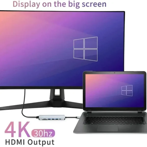 Docking Station USB C Hub 8-in-1 Adapter with HDMI RJ45 USB 3.0 Card Reader for Laptop MacBook iPad Pro 1 kf S6d8a71cf918b48a29e245f964ac902905