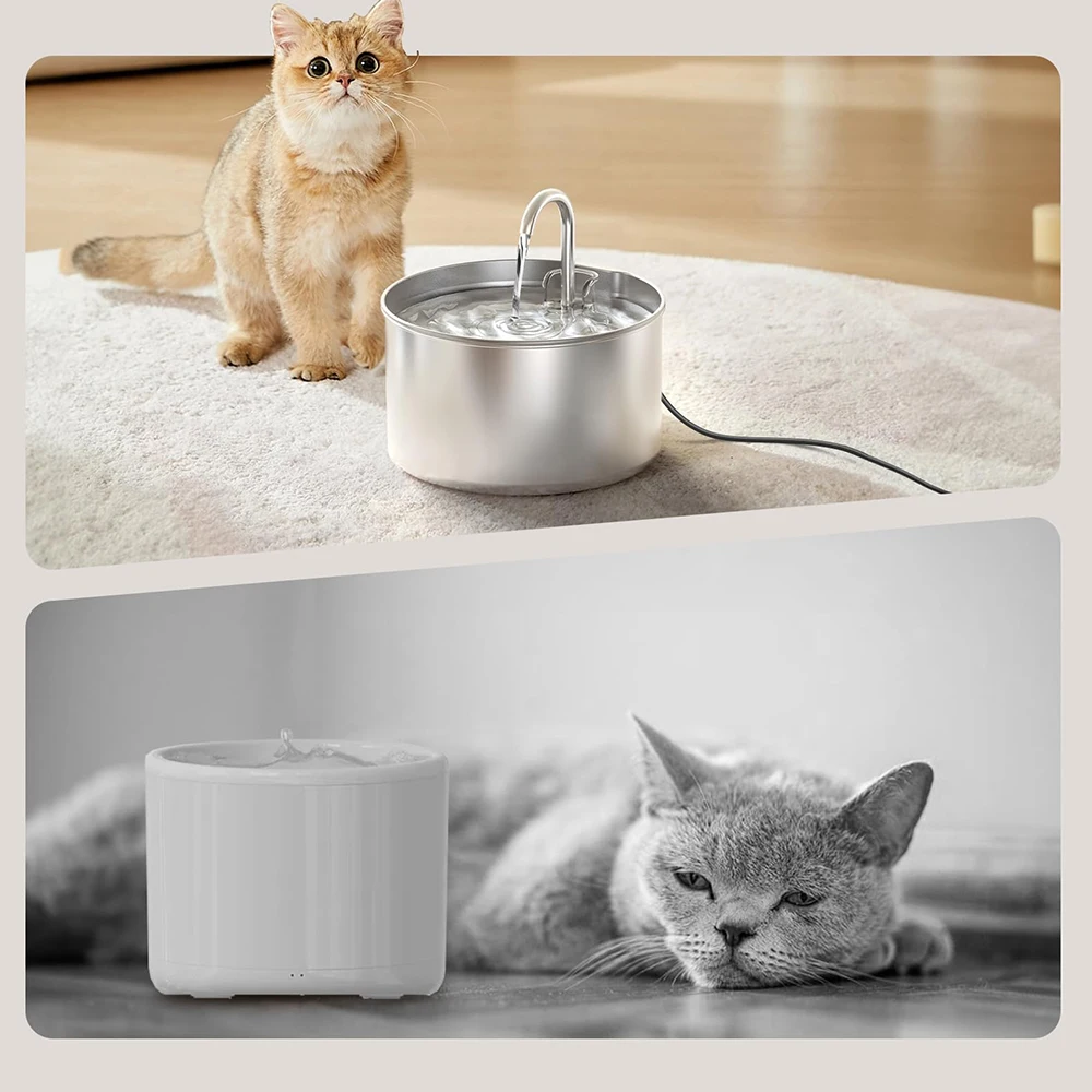 Pet Water Dispenser – 2.2L Stainless Steel Automatic Cat and Dog Water Fountain (No Plug) 20 kf S86e3ffe7f0ce4f1dadd902f5d3ece667y