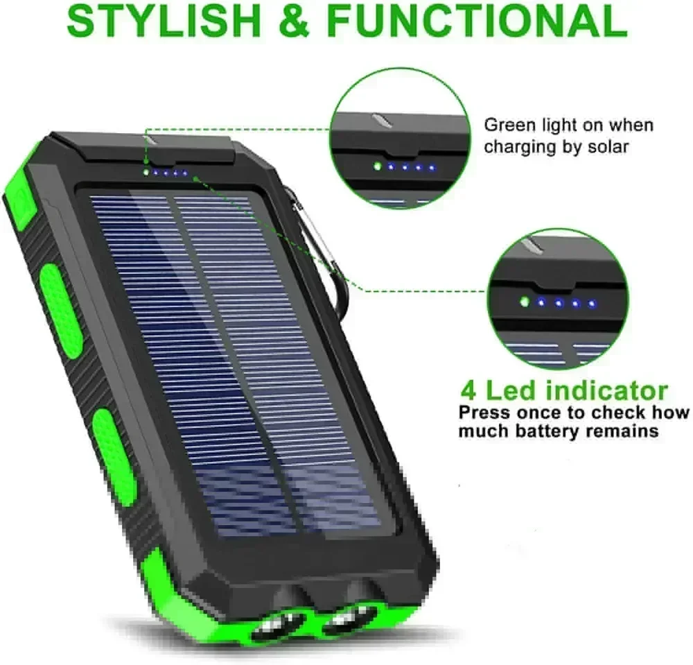 Portable Charger 200000mAh Solar Power Bank Waterproof External Battery with Fast Charging and LED Light 17 kf S8723d013772748ebbd0c3a3d56d1aae1F