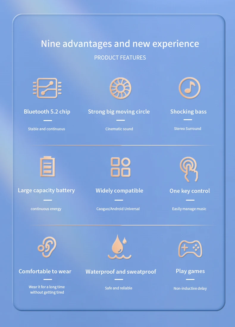 Bluetooth Earbuds Ear-Hook Single Wireless Headphone with HD Mic for Sports and Music 15 kf S942b6e678a5947a89368438aa82dc004n