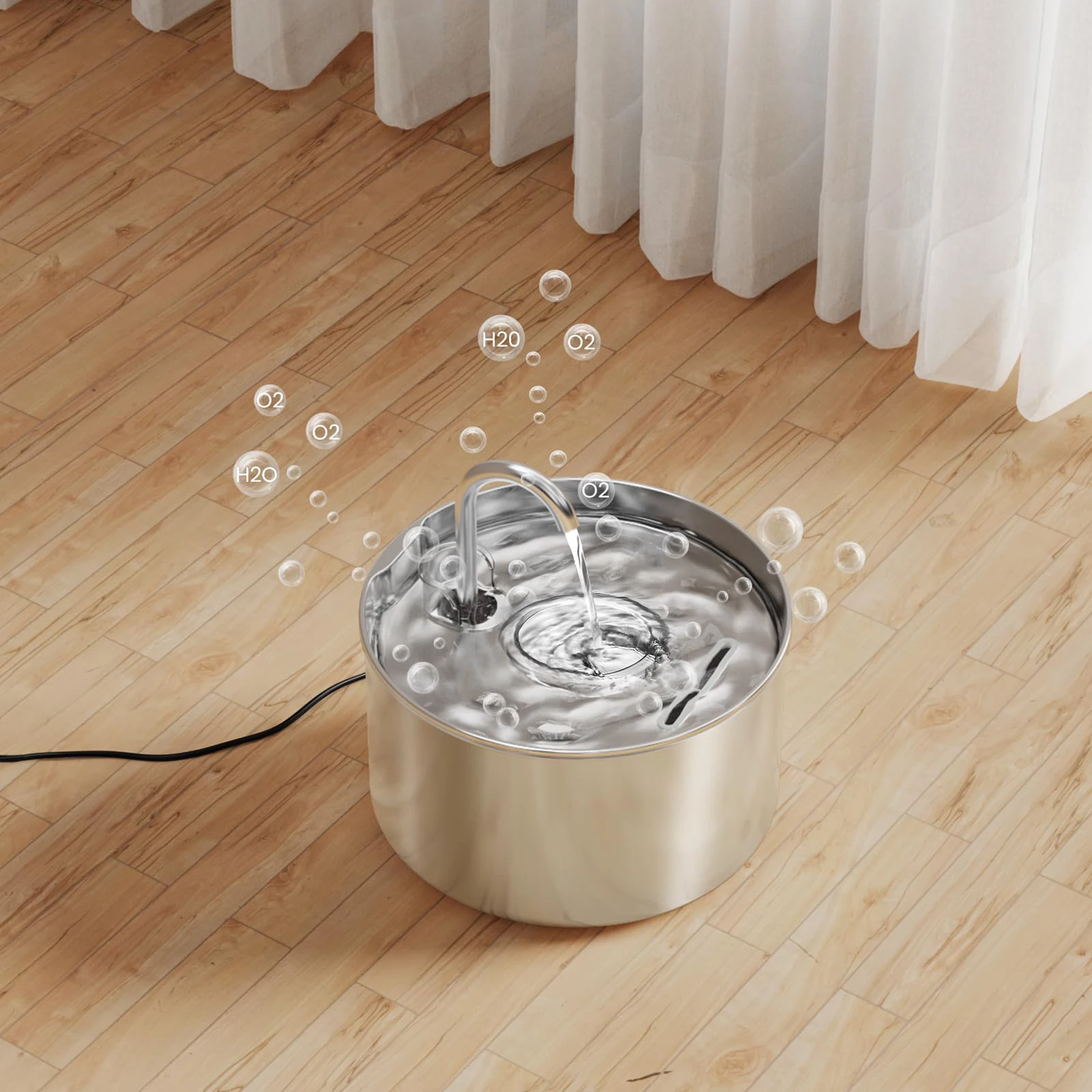 Pet Water Dispenser – 2.2L Stainless Steel Automatic Cat and Dog Water Fountain (No Plug) 22 kf S993a732a15c1476a9ed452043162072f9