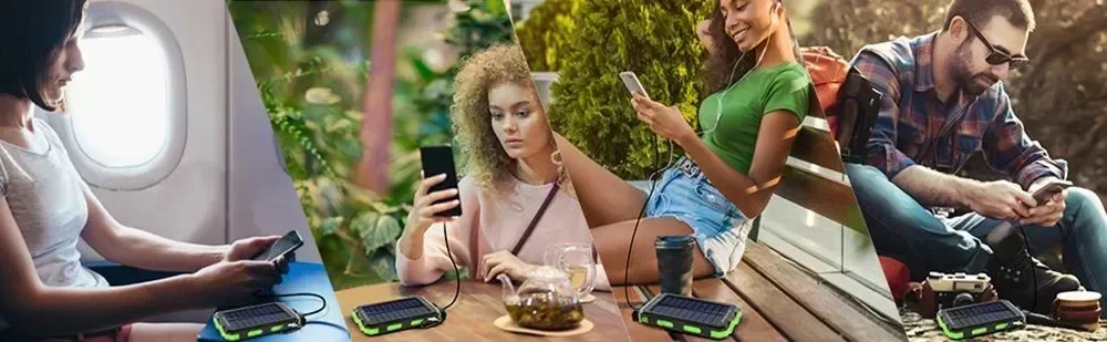 Portable Charger 200000mAh Solar Power Bank Waterproof External Battery with Fast Charging and LED Light 13 kf S9f0caae33db5491987f6fdb2b39e1d2e6