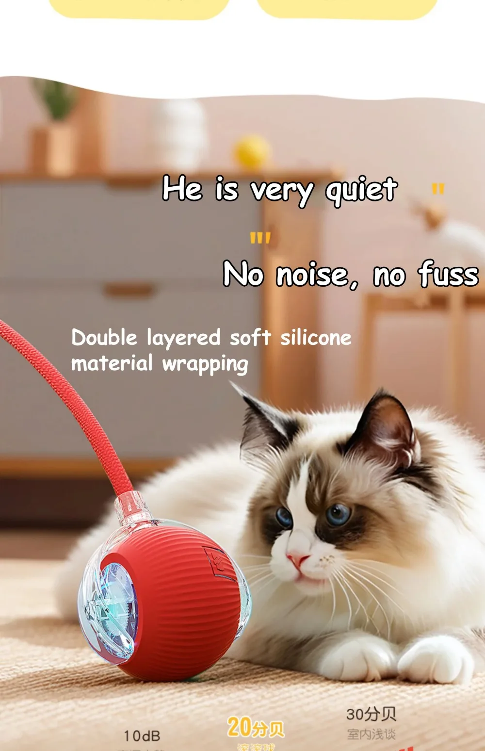 Interactive Cat Toy – Smart Rolling Ball with Faux Tail, Rechargeable Electric Toy for Cats and Dogs 17 kf Sa2949d45ceba4b8c817c19dfe567d2e7g