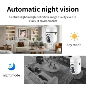 WiFi Security Camera 8MP E27 Bulb with PTZ, 10X Zoom, Human Tracking, Night Vision, Indoor Surveillance and Baby Monitor 11 WiFi Security Camera 8MP E27 Bulb with PTZ, 10X Zoom, Human Tracking, Night Vision, Indoor Surveillance and Baby Monitor - Image 6