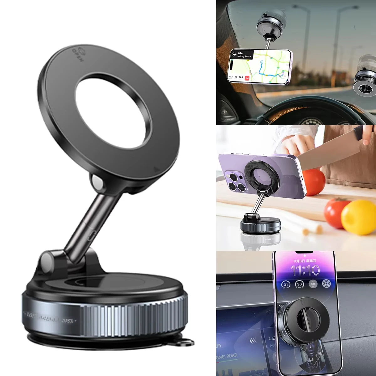 Magnetic Car Phone Holder 360° Rotation Vacuum Suction Mount Stand Universal Navigation Bracket 14 kf Sb7402e52fd044bb386843de11d318583Q