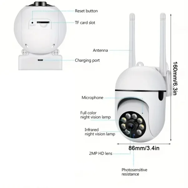 Security Camera Outdoor WiFi PTZ 1080P IP Surveillance Camera with 4X Zoom and Two-Way Audio 3 kf Sd1c74dc000fa405ab2f0f72c18444848b