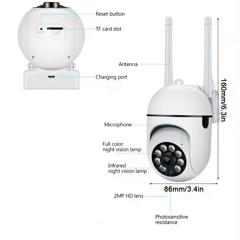 Security Camera Outdoor WiFi PTZ 1080P IP Surveillance Camera with 4X Zoom and Two-Way Audio 20 kf Sd1c74dc000fa405ab2f0f72c18444848b