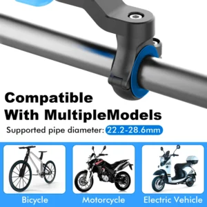 Bike Phone Holder 360° Rotatable Quick Lock Mount with Shock Absorber - Image 3