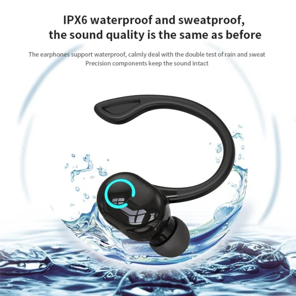 Bluetooth Earbuds Ear-Hook Single Wireless Headphone with HD Mic for Sports and Music 2 kf Se8ca7c536a5845358d334f507482a68dJ